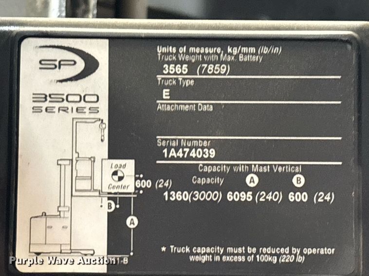 image for item EL5998 2016 Crown SP3520-30 order picker