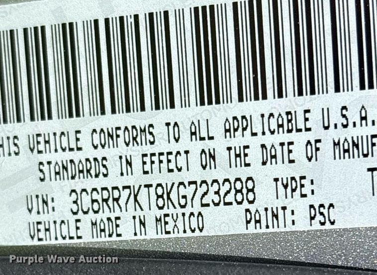 image for item EM0042 2019 Dodge Ram 1500 Crew Cab pickup truck