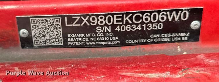 image for item EM3552 Exmark LZX980EKC606W0 ZTR lawn mower