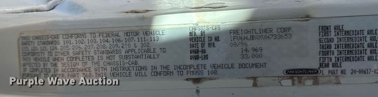 image for item EM3816 1997 Freightliner FL70 dump flatbed truck