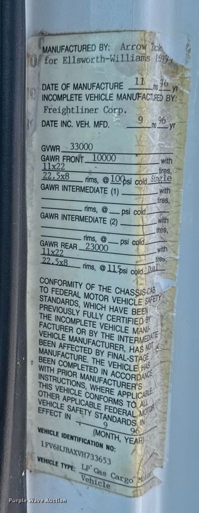 image for item EM3816 1997 Freightliner FL70 dump flatbed truck