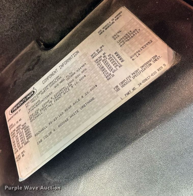 image for item EM3816 1997 Freightliner FL70 dump flatbed truck