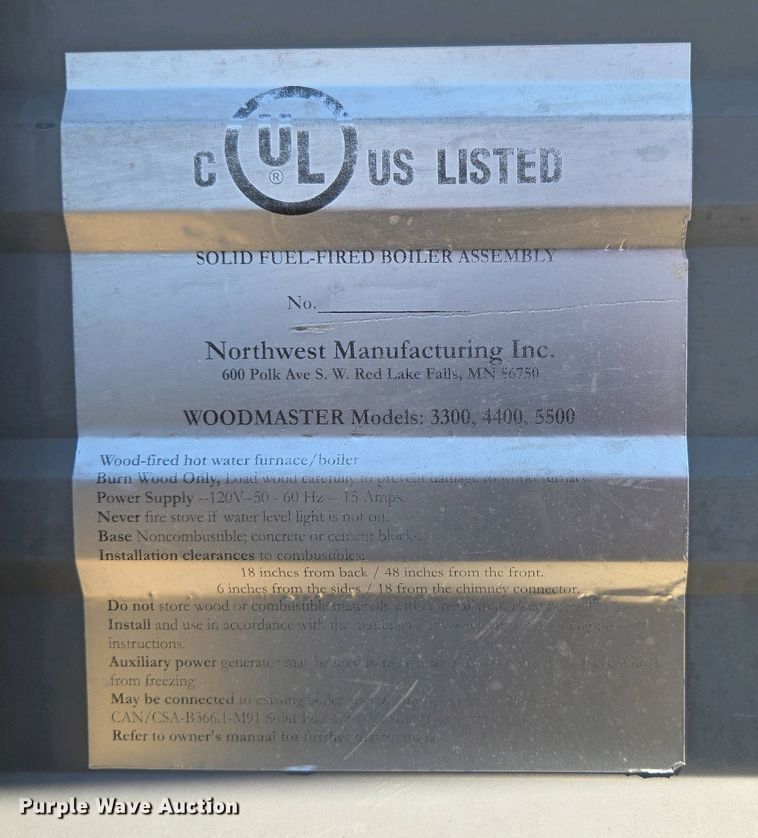 image for item EN3633 Wood Master 5500 wood burning stove