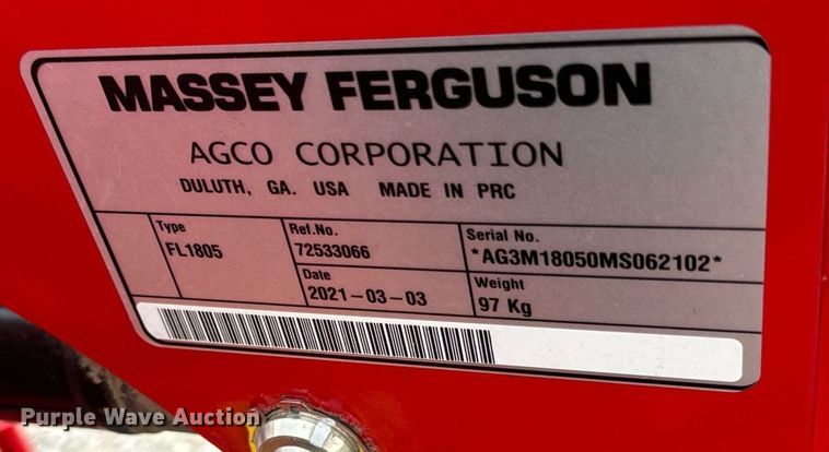 image for item EN4524 2021 Massey Ferguson GC1723 MFWD tractor