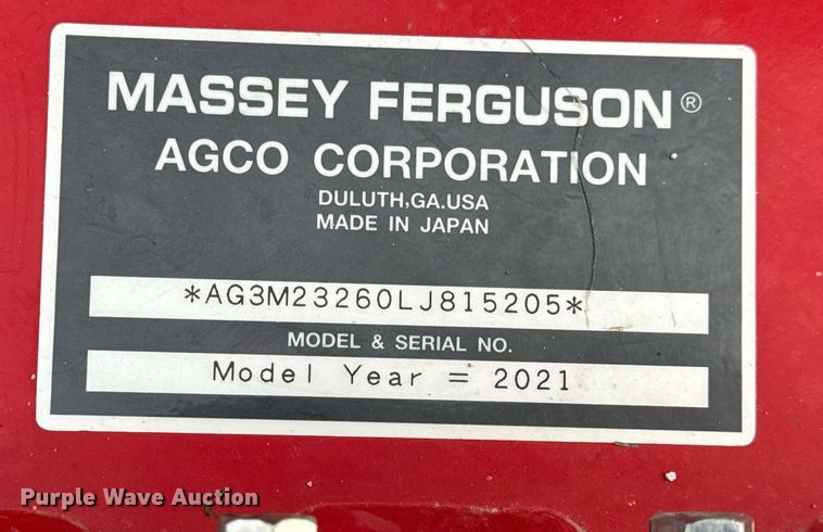 image for item EN4524 2021 Massey Ferguson GC1723 MFWD tractor