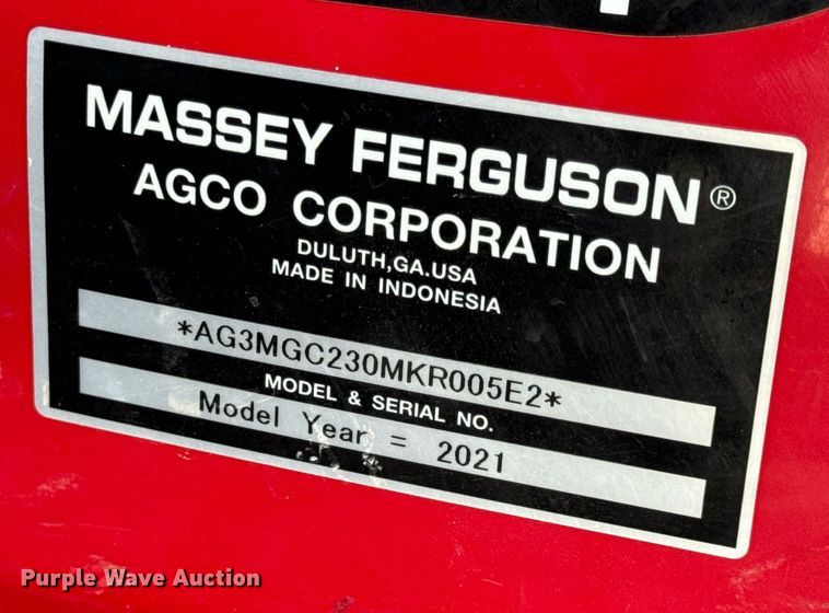 image for item EN4524 2021 Massey Ferguson GC1723 MFWD tractor