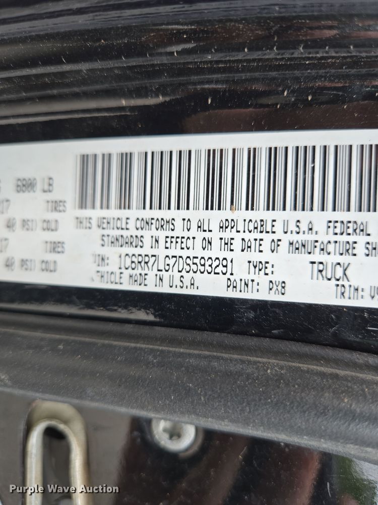 image for item EN8939 2013 Dodge Ram 1500 Crew Cab pickup truck