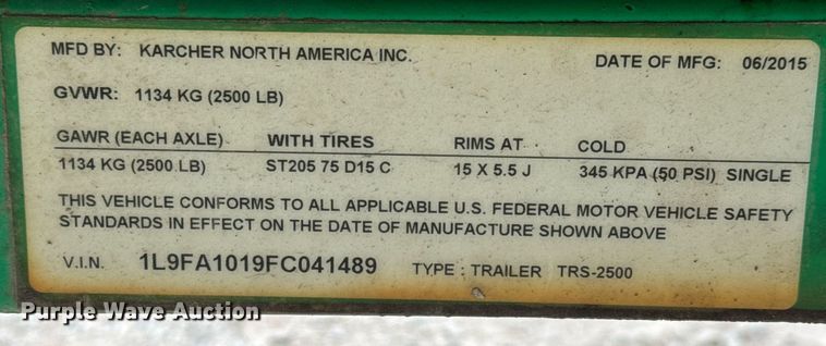 image for item EQ1351 Shark SSG-503537E/G hot pressure washer trailer