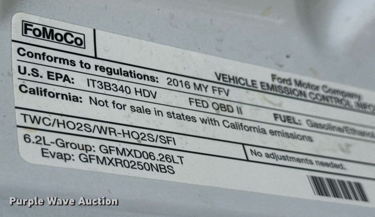 image for item EQ1397 2016 Ford F250 Super Duty SuperCab utility bed pickup truck