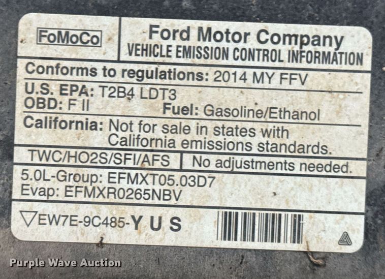 image for item EQ1418 2014 Ford F150 SuperCrew pickup truck