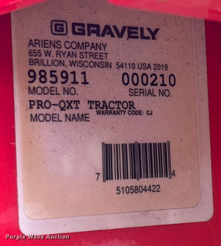 image for item EQ1440 Gravely Pro-QXT 985911 walk behind tractor