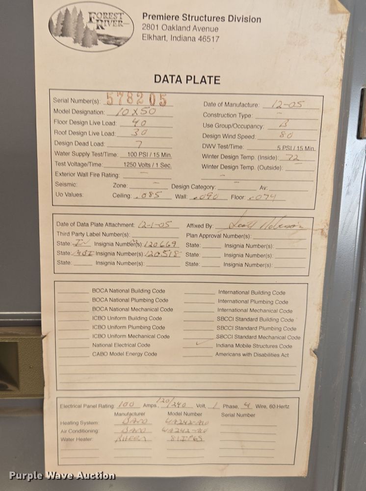 image for item EQ6814 2005 Premiere office trailer