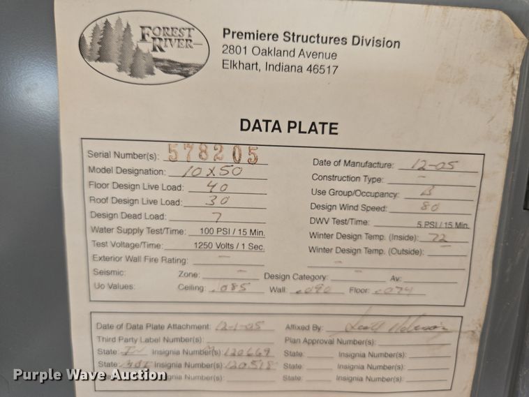 image for item EQ6814 2005 Premiere office trailer