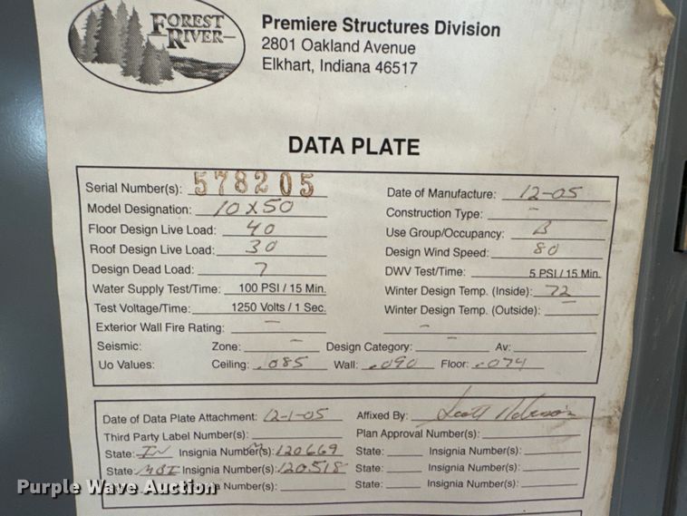 image for item EQ6814 2005 Premiere office trailer