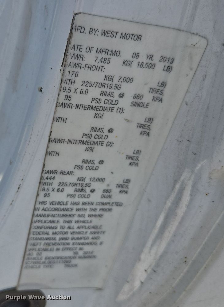 image for item FB9357 2014 Dodge Ram 4500 crane truck