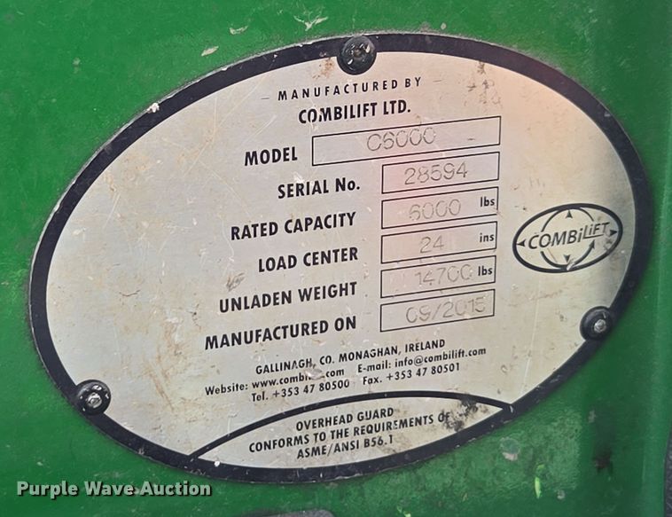 image for item FB9358 Combilift C6000 forklift