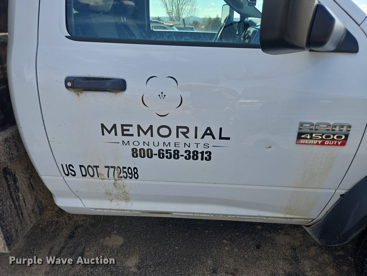 image for item FB9364 2012 Dodge Ram 4500 flatbed truck