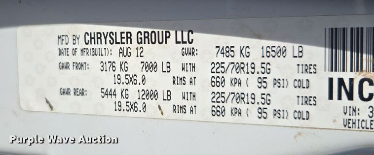 image for item FB9364 2012 Dodge Ram 4500 flatbed truck