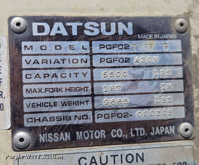 image for item FB9370 Datsun 6000 forklift