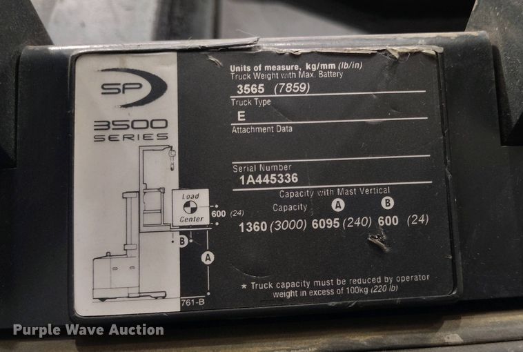 image for item IP9545 2015 Crown SP3520-30 order picker