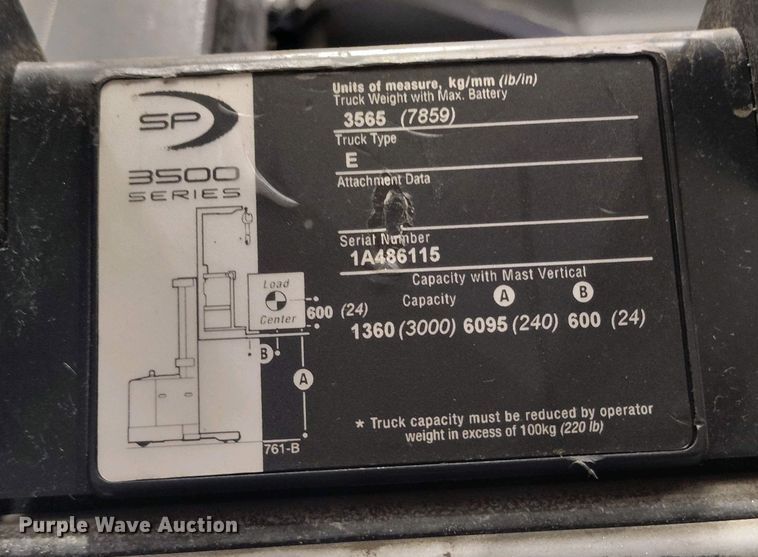 image for item IP9546 2017 Crown SP3520-30 order picker