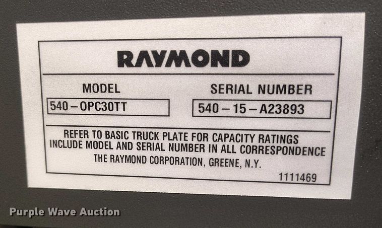 image for item IP9562 Raymond 540-OPC30TT order picker