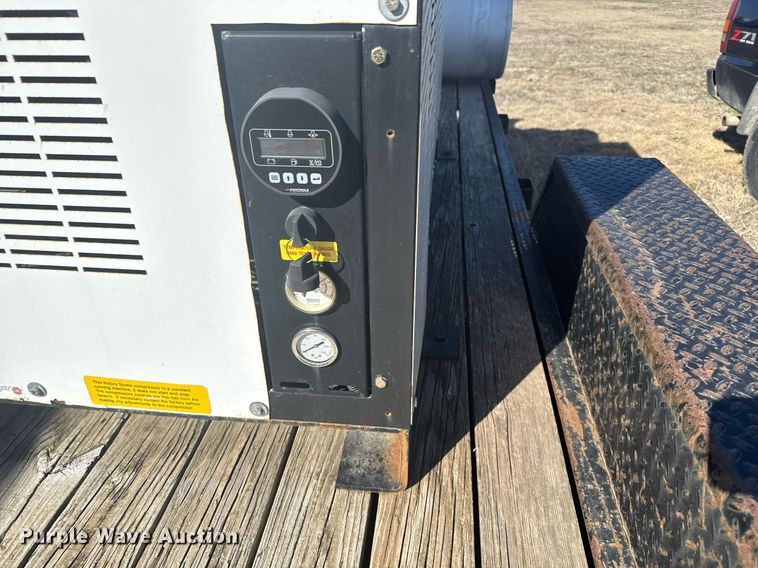 image for item NN9695 2021 Compressed Air Systems RS185 air compressor with 2003 Load Trail equipment trailer