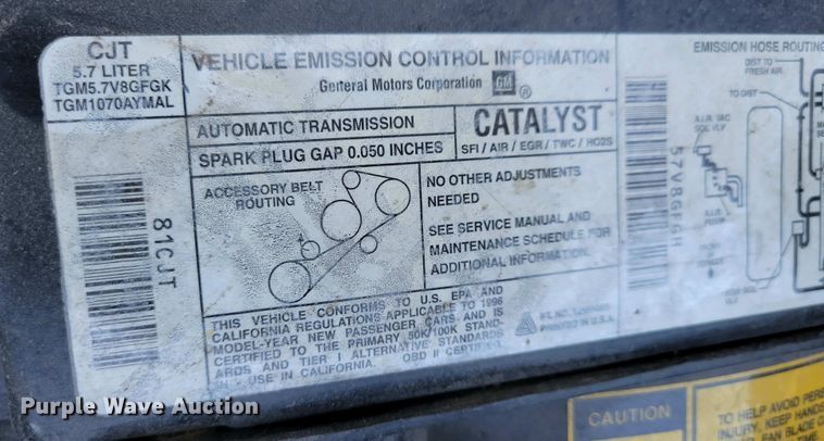 image for item NV9824 1996 Chevrolet Corvette LT1 