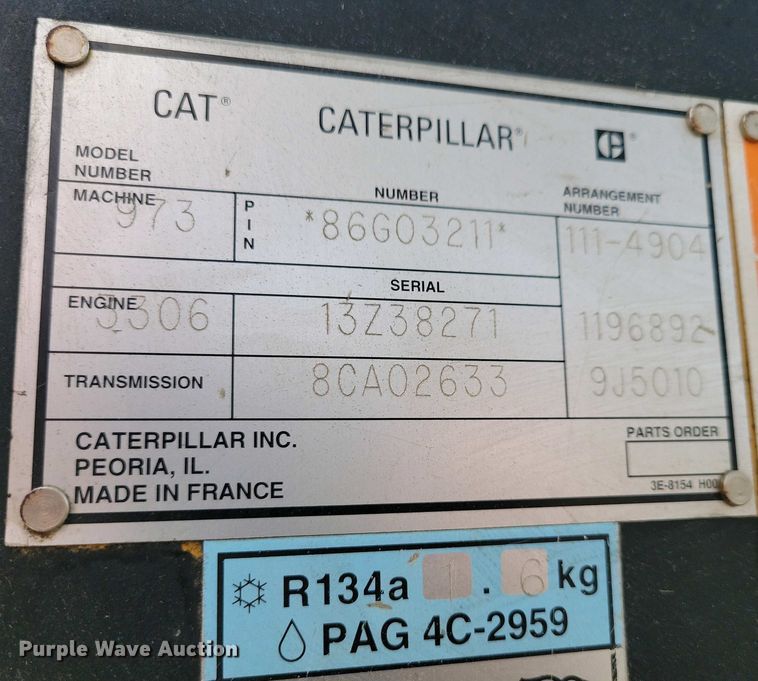 image for item DN3730 1997 Caterpillar 973D track loader
