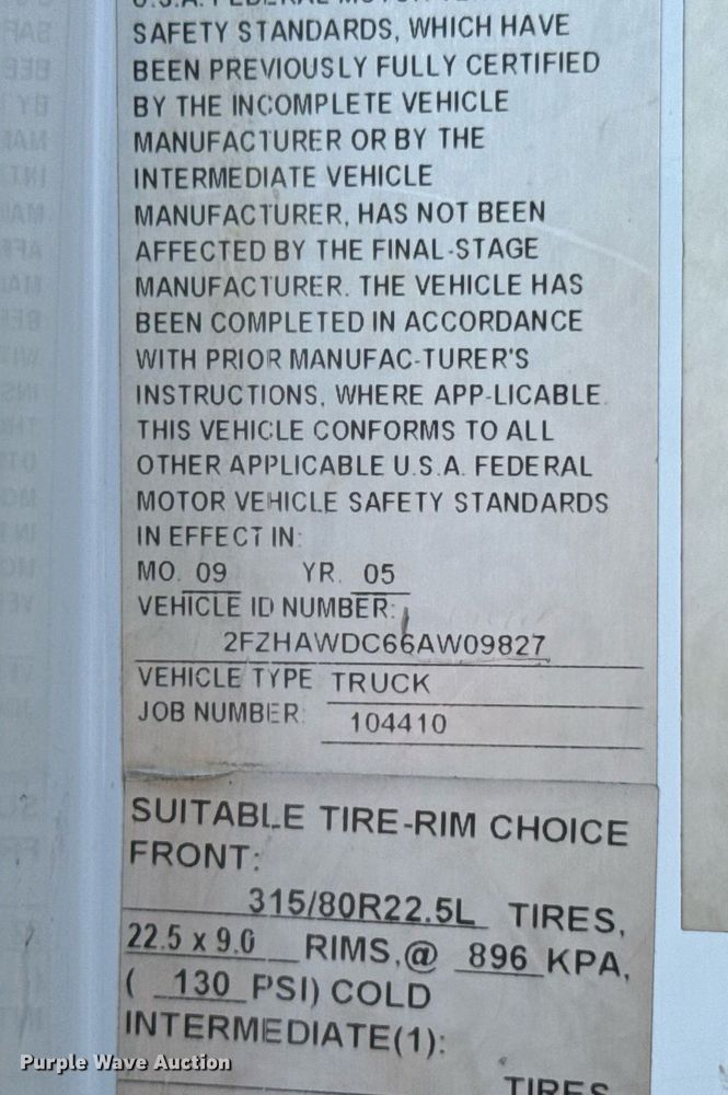 image for item DO0732 2006 Sterling L-Line dump truck