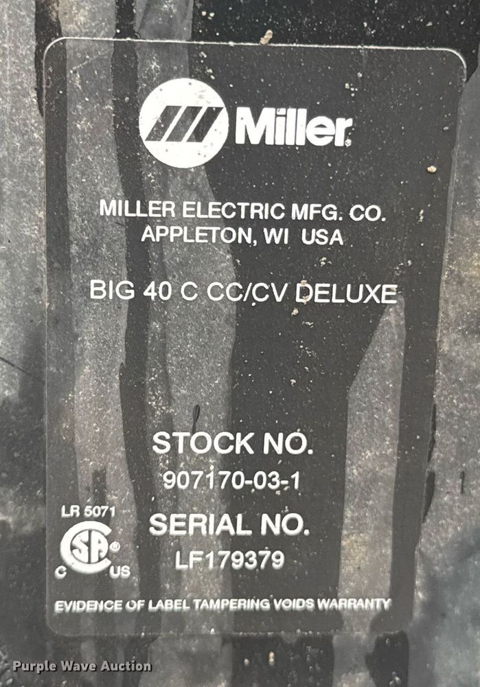 image for item DO0792 Miller Big 40 Diesel welder/generator