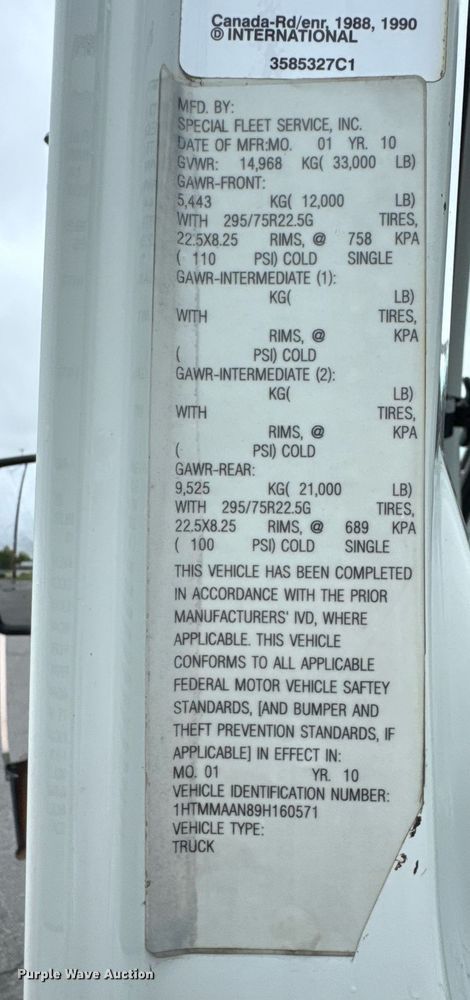 image for item DO0798 2009 International DuraStar 4300 utility / service truck