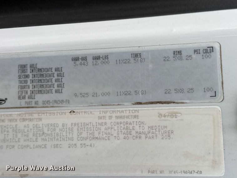 image for item DO0802 2002 Sterling Acterra utility / service truck