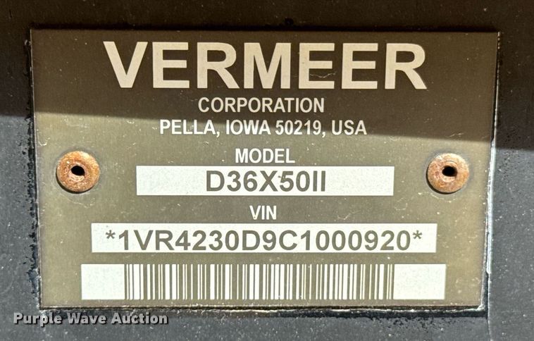 image for item DO0875 2012 Vermeer D36X50 Series II directional boring unit