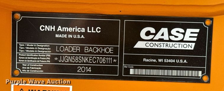 image for item DO0879 2014 Case 580 Super N backhoe