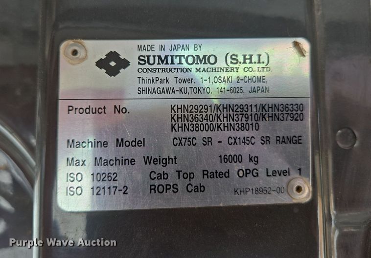 image for item DP6342 2016 Case CX80C mini excavator