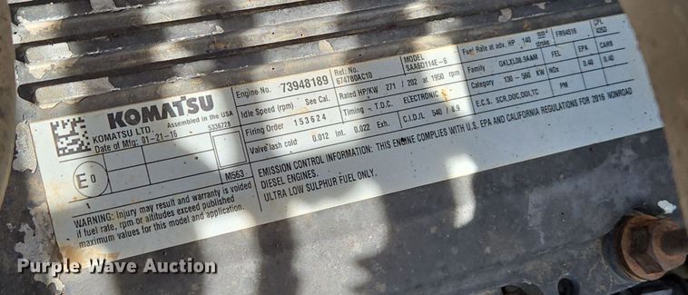 image for item DP6352 2017 Komatsu PC360LC-11 excavator