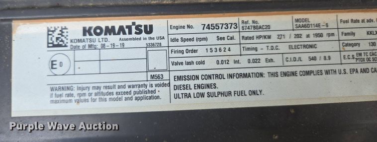 image for item DP6359 2020 Komatsu PC360LC-11 excavator