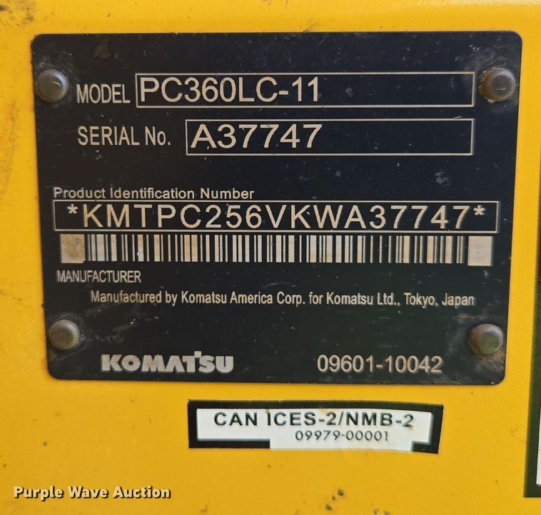 image for item DP6359 2020 Komatsu PC360LC-11 excavator