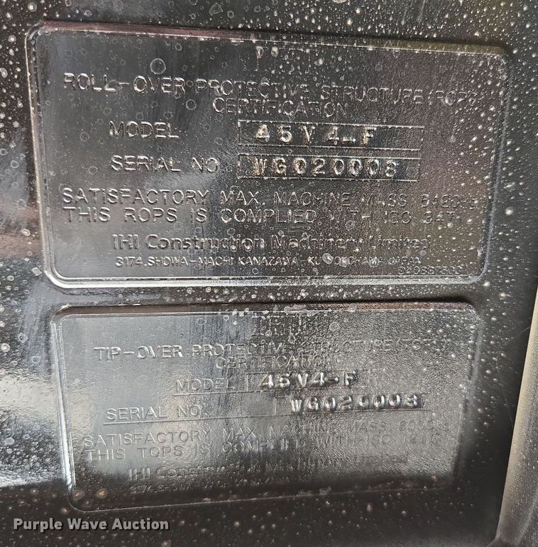 image for item DP6360 IHI 45V4-F mini excavator