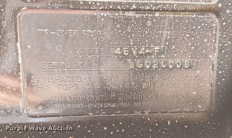 image for item DP6360 IHI 45V4-F mini excavator