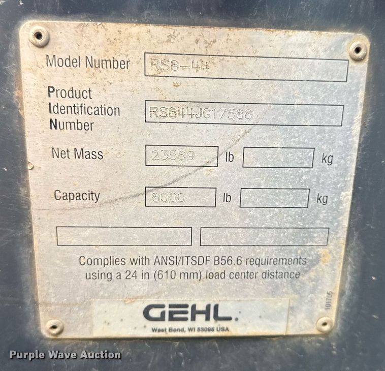 image for item DS3685 Gehl RS8-44 telehandler