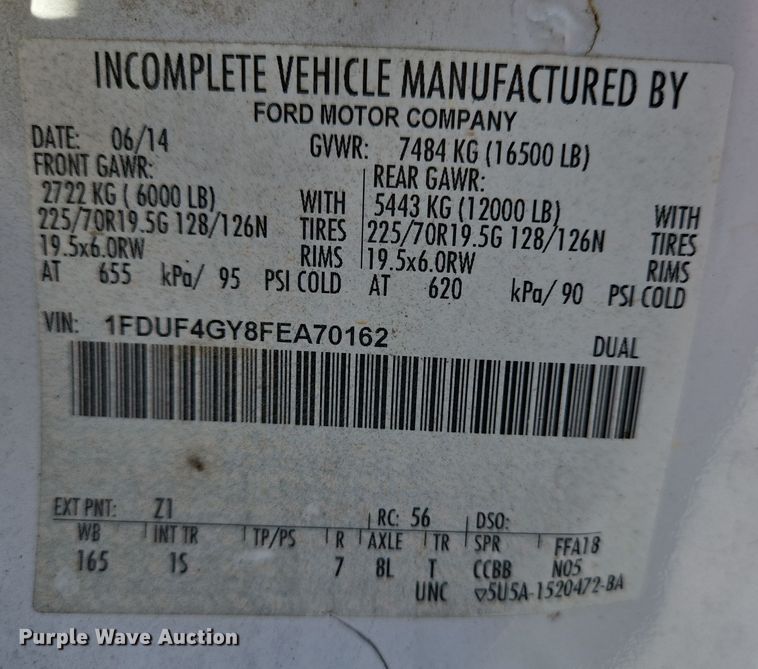 image for item DS5326 2015 Ford F450 Super Duty XL bucket truck