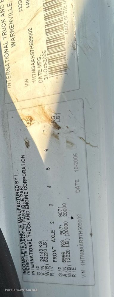 image for item DT0699 2007 International 4400 SBA hydrovac truck