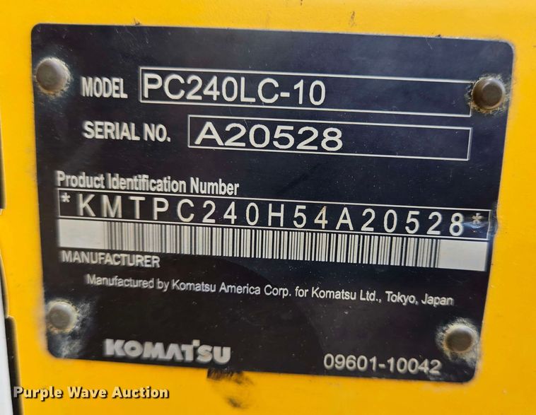 image for item DT4830 2015 Komatsu PC240LC-10 long reach excavator