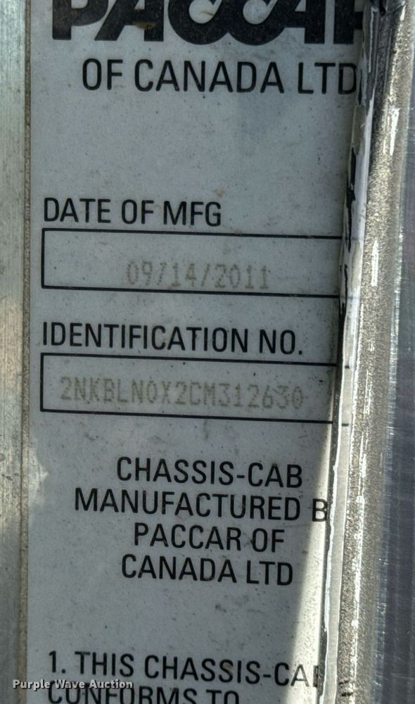 image for item DV1926 2012 Kenworth digger derrick truck