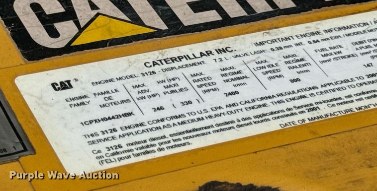 image for item DV1927 2002 Sterling Acterra dump flatbed truck