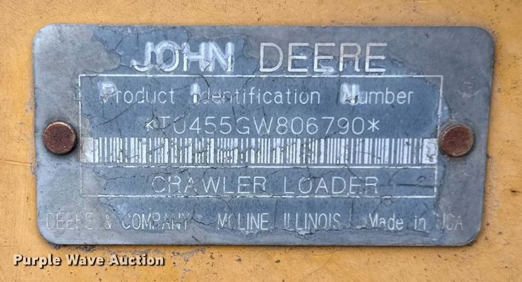 image for item DV2523 1995 John Deere 455G track loader