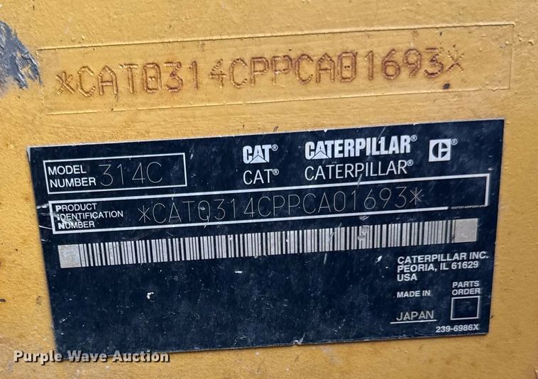 image for item DY8035 2008 Caterpillar 314CL CR excavator