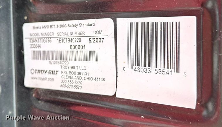 image for item DY8036 2007 Troy Bilt Pony lawn mower